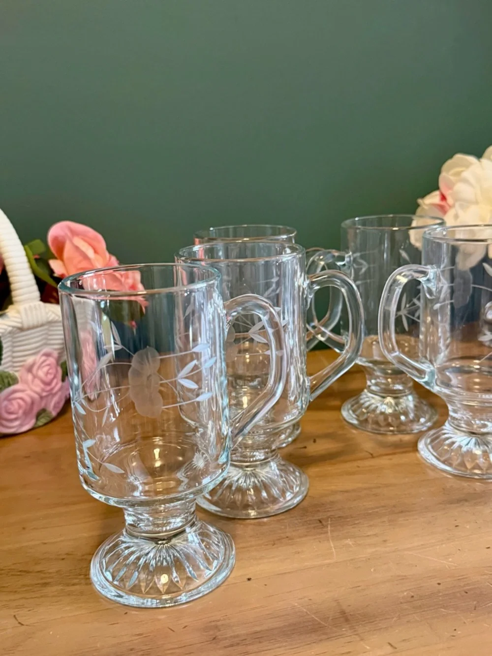 Princess House Heritage Footed Irish Coffee Mug & Ice Bucket